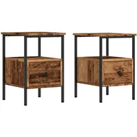 VidaXL Nachttische 2 Stk. Altholz-Optik 34x36x50 cm Holzwerkstoff