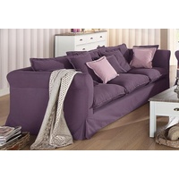 3-Sitzer HOME AFFAIRE "Luise", lila (aubergine), B:228cm H:93cm T:100cm, Webstoff (50% Baumwolle, 50% Polyester), Sofas
