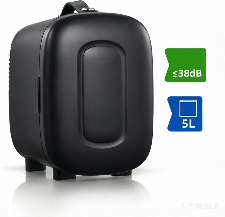 FOHERE 5L Mini-Kfz-Kühlschrank fürs Schlafzimmer, AC+12V DC Stromversorgung, Heizen und Kühlen, Schwarz