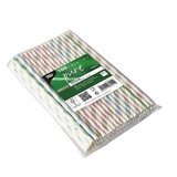 Papstar Trinkhalme Papier, Länge 20cm, farbig sortiert 100 Stück