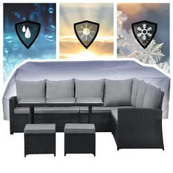SVITA MONROE Garten-Lounge Set Polyrattan Lounge-Möbel Sitzgruppe