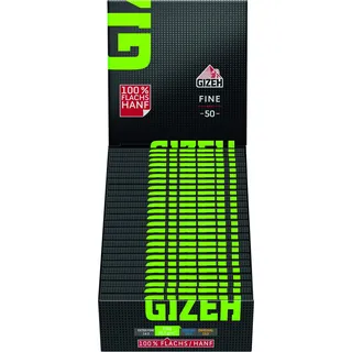 GIZEH BLACK Fine Papers – Dünne Blättchen zum Selbstdrehen – Blättchen mit Cut Corners - 25er Pack á 50 Premium Paper (18.5 g/m2)