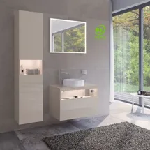 Keuco Stageline Hochschrank 40 x 180 cm Cashmere/Glas