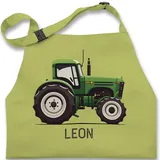 Kinderschürze Schürze Kinder Jungen Mädchen - Traktor mit Name personalisiert I Landwirte Geschenk Landwirt I Traktoren Geschenke Trecker I Landwirtschaft - 2-6 Jahre - Hellgrün - kochschürze - 2-6 Jahre