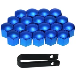 20 Stück Universal 17 mm Radmutternabdeckungen Radmutternkappen Schraubenschutz BL blau