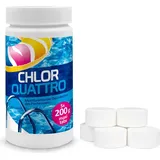 Chlortabletten für Pool 200g - Multitabs Pool 3 in 1 - Desinfektion Chlorung Pool - Pool Chemie - Pflege für Schwimmbad - 1 kg