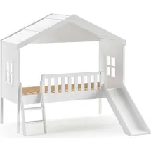 Vipack Hausbett Kiefer 90 x 200 cm massiv weiß lackiert