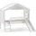 Vipack Hausbett Kiefer 90 x 200 cm massiv weiß lackiert