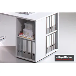 bümö Schreibtisch Schrank in Nussbaum, Container Schrank Büro für Ordner & Co. - Anstell-Container Schreibtisch, Schreibtisch Kommode, Büro Schrank