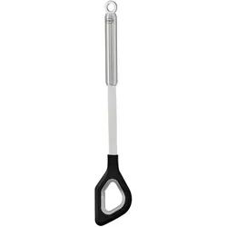 Kochlöffel RÖSLE, schwarz (edelstahlfarben, schwarz), - L: 32,5cm, Edelstahl 18/10, Silikon, Kochlöffel, Rührlöffel mit Aufhängeöse, Edelstahl 18/10, spülmaschinengeeignet