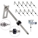 NuaSol Photovoltaik Stockschraube aus Edelstahl mit Adapterblech & EPDM Dichtung M10 x 250mm | Solarpanel Solar Anlage, Befestigung Stockschrauben | 10er Pack