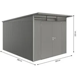 Biohort AvantGarde A8 2,6 x 3,8 m quarzgrau-metallic Doppeltür
