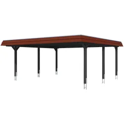 Doppelcarport SKANHOLZ "Wendland", anthrazit, rote blende, H: 253cm, Carports