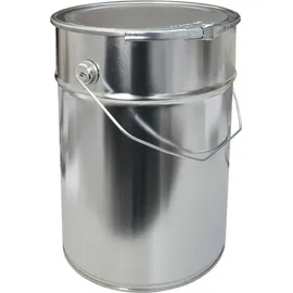 plasteo 12 Liter Weißblecheimer Hobbock inkl. Deckel mit Spannring Stabiler Metallgriff Luft und Flüssigkeitsdicht Robust und Stapelbar Gefahrgut Tauglich