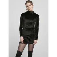 URBAN CLASSICS Velvet Turtle Neck Kleid Shirtkleid Schwarz S