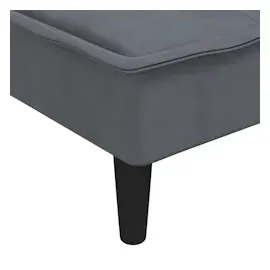 vidaXL Schlafsofa in L-Form Dunkelgrau 255x140x70 cm Samt