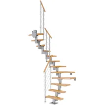 DOLLE Mittelholmtreppe Dublin 71 cm Edelstahl/Holz Metall Perlgrau