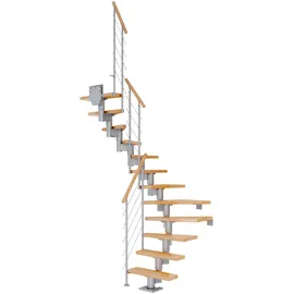 DOLLE Mittelholmtreppe Dublin 71 cm Edelstahl/Holz Metall Perlgrau