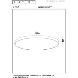 LUCIDE UNAR Deckenleuchte, LED, 79185/80/02,
