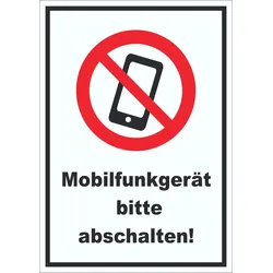 Smartphone Handy aus Mobilfunkgerät abschalten Aufkleber A2 (420x594mm)