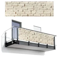 MuchoWow Balkon-Sichtschutz, Creme, Kunststoff, Rechteckig, 300x90 cm, Sonnen- & Sichtschutz, Sichtschutz Garten, Balkon Sichtschutze