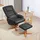 Homcom Relaxsessel mit Hocker, Fernsehsessel mit Liegefunktion, Wippfunktion TV Sessel für Wohnzimmer, Schlafzimmer, Kunstleder, Schwarz