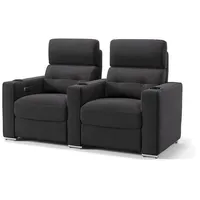 Sofanella 2-Sitzer Stoff BARI, Relaxsofa, Designsofa, Designer Couch, Italienisches Sofa, 2er Sofa schwarz