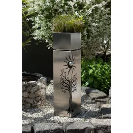 Garden Pleasure Pflanzsäule Baum 25 x 25 x 100 cm silber