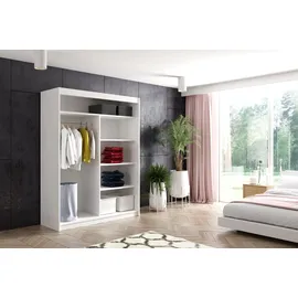 altdecor Schiebetürenschrank DEBI 160 x 216 x 61 cm Weiß
