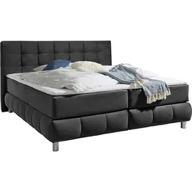 Home Affaire Boxspringbett HOME AFFAIRE "Salo XXL", grau (anthrazit), B:214cm L:231cm, Komplettbetten, Boxspringbett, in Samtoptik oder Struktur, 6 Breiten in Überlänge 220cm, 4 Härtegrade
