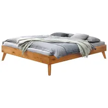 Hasena Massivholzbett Calvari 140 x 200 cm Holz Braun Wildeiche