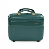 Solier Beauty Case – Kosmetikkoffer mit ABS-Hartschale, Tragegriff und Organizer – Kompakter Schminkkoffer für Reisen (flaschengrün, 12')