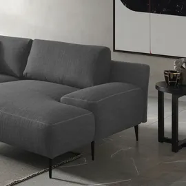 Designwerk Eckcouch Polyester 3-Sitzer Grau