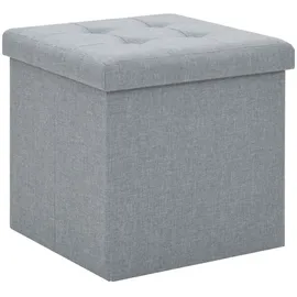 vidaXL Hocker mit Stauraum 2 Stk. Leinenoptik Hellgrau