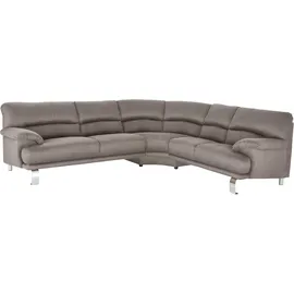 TRENDMANUFAKTUR Ecksofa "Cecilia II, in italienischen Design, bequem, hoher Sitzkomfort, L-Form", braun (tan), B:280cm H:87cm T:240cm, Microfaser Vintage (100% Polyester);Struktur (100% Polyester);Struktur fein (100% Polyester), Sofas, Ecksofa, extrabreite Armlehnen für