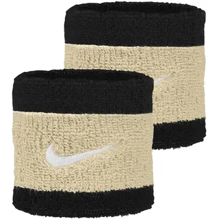 Nike Swoosh Writbands Paar Schweißbänder Tennis Frottee (schwarz/Team Gold/Weiß)