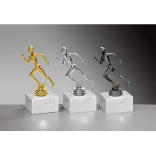 Henecka 👟 Leichtathletik-Pokal, Leichtathletik-Trophäe, Leichtathletik Herren auf Marmorsockel, mit Wunschgravur, wählbar in 3 Farben (Resin)