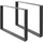 ECD Germany 2x Tischbeine aus Vierkantprofilen 80 x 72 cm Anthrazit, aus Stahl,