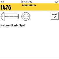 Industrial Quality Supplies DIN 1476/ISO 8746 Halbrundkerbnägel Leichtmetall 4
