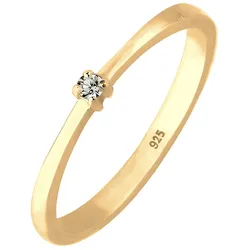 Elli Solitär Klassisch Kristalle 925 Silber Ringe   Damen 