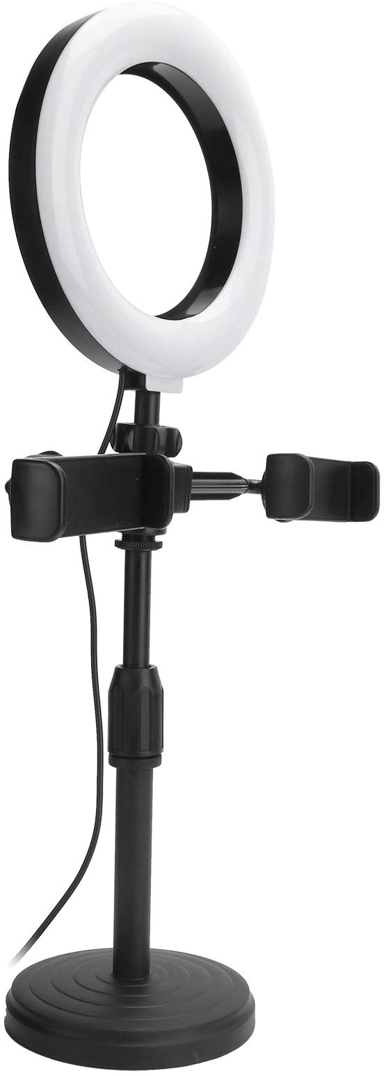 6 Zoll LED Selfie Ring Licht, Handy 2Pcs Clips Stand mit USB-Fülllichthalterung, 9 Stufen Einstellbare Helligkeit für Fotografie Live-Stream