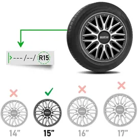Sparco SPC1596SVGR Radblenden grau, 15Zoll