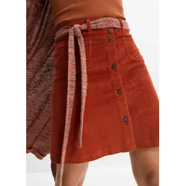 bonprix Cordrock Damen A-Linie Braun 44