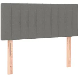 vidaXL Boxspringbett mit Matratze & LED Dunkelgrau 90x200 cm Stoff