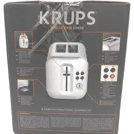 Krups KH682D Excellence Toaster 8 Bräunungsstufen, 4 Funktionen, 2 Scheiben Toaster, Anhebevorrichtung, herausnehmbare Krümelschublade, 850 Watt, gebürsteter Edelstahl