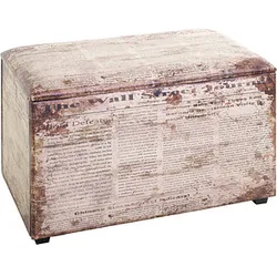 HAKU Möbel Sitztruhe 25774 Motiv Zeitung Holz 65,0 cm