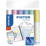 Pilot Pen PILOT PINTOR Pastell Kreativmarker farbsortiert 4,0 - 12,0 mm, 6 St.