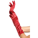 Leg Avenue Kostüm 20er Jahre Handschuhe rot, Rote Satin Handschuhe für Dein Flapper-Outfit rot