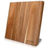 Navaris Messerhalter magnetisch aus Bambus 23x22,5x12cm - Magnet Messerblock