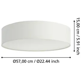 Eglo CONNECT EGLO connect.z Smart Home LED Deckenleuchte Romao-Z, ZigBee, App und Sprachsteuerung Alexa, Lichtfarbe einstellbar (warmweiß-kaltweiß), RGB, dimmbar, Textil Deckenlampe weiß